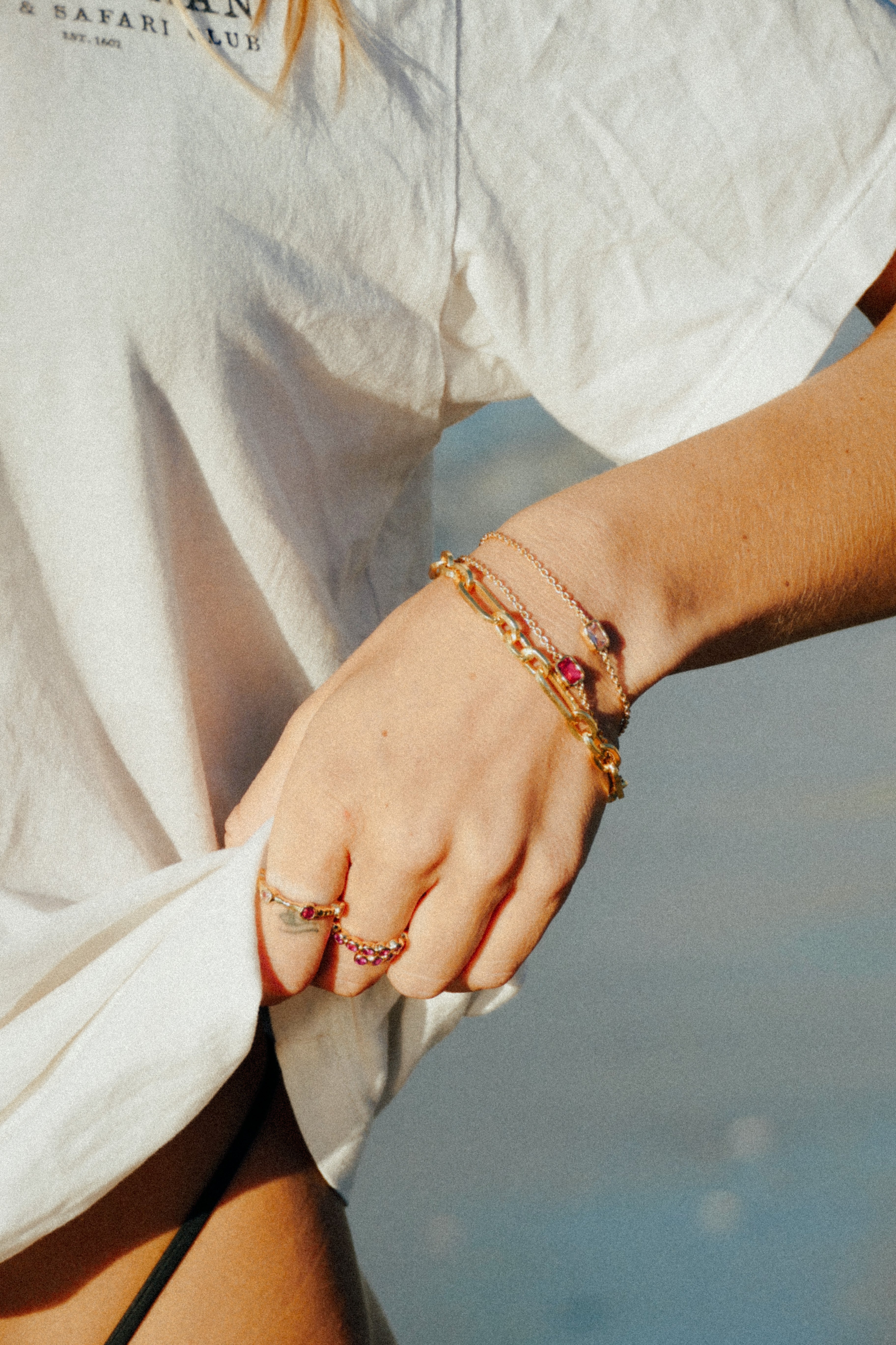Lopsided Gemstone Bracelet - Green