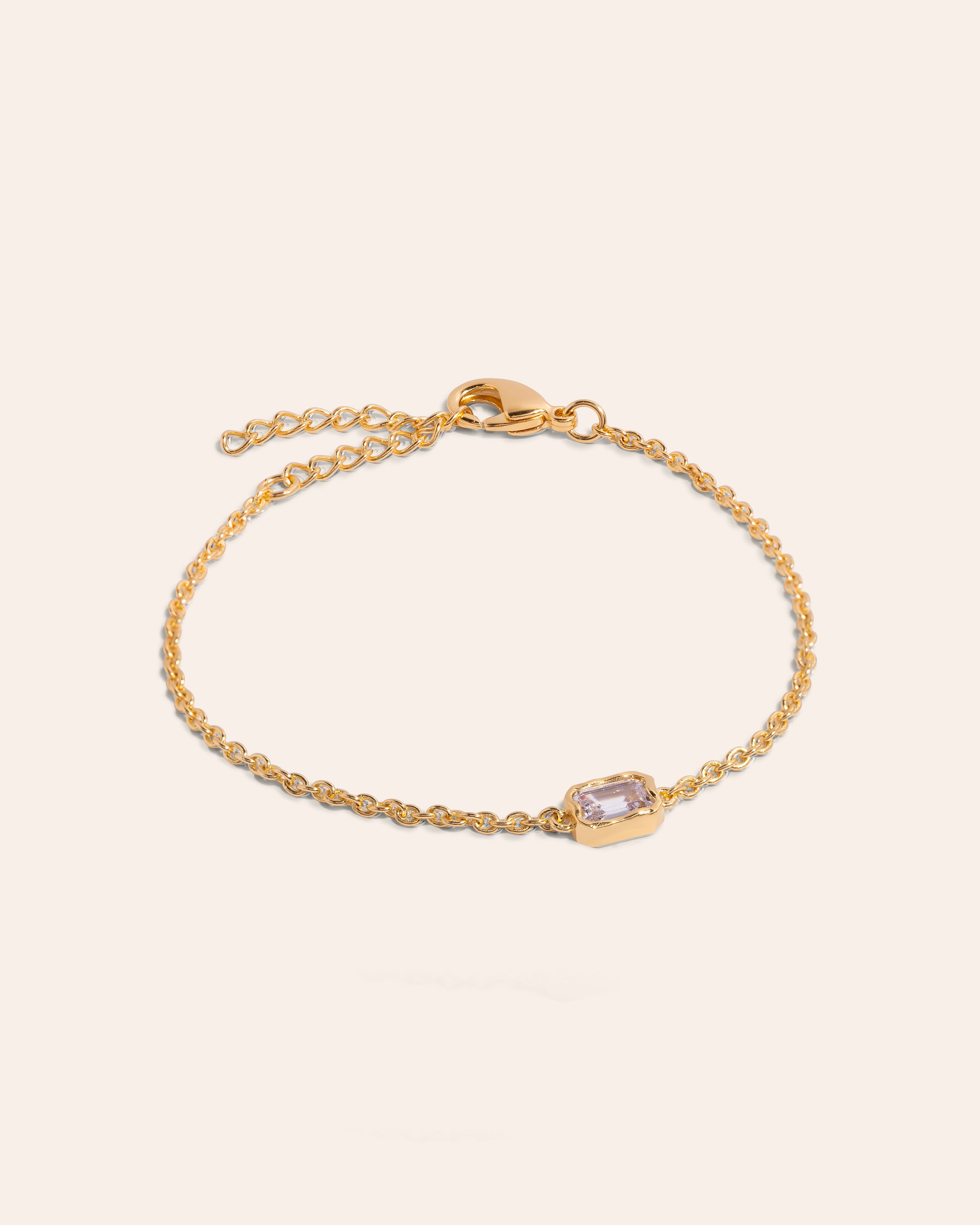 Lopsided Gemstone Bracelet - White