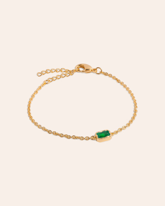 Lopsided Gemstone Bracelet - Green