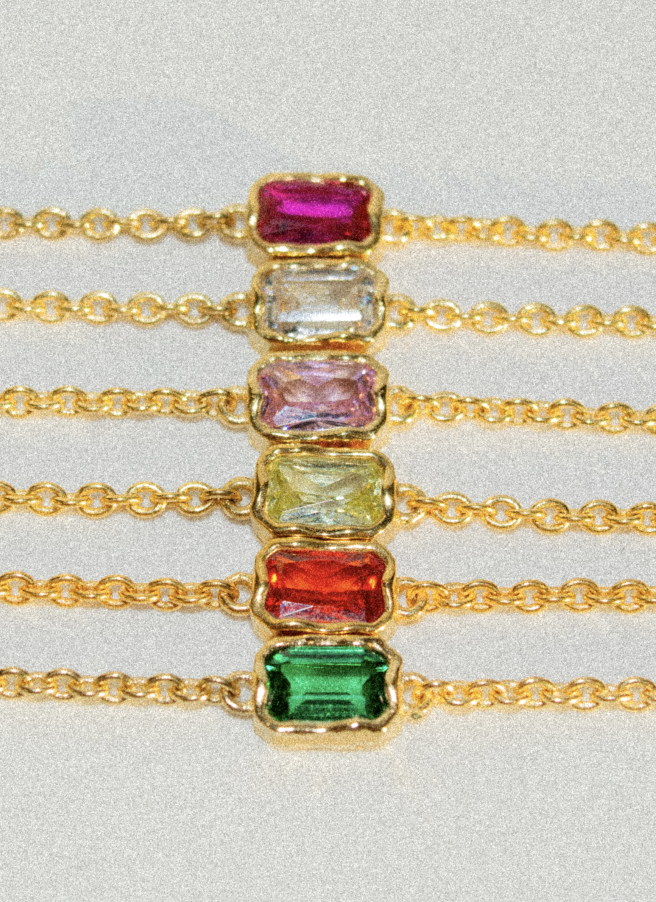 Lopsided Gemstone Bracelet - Orange