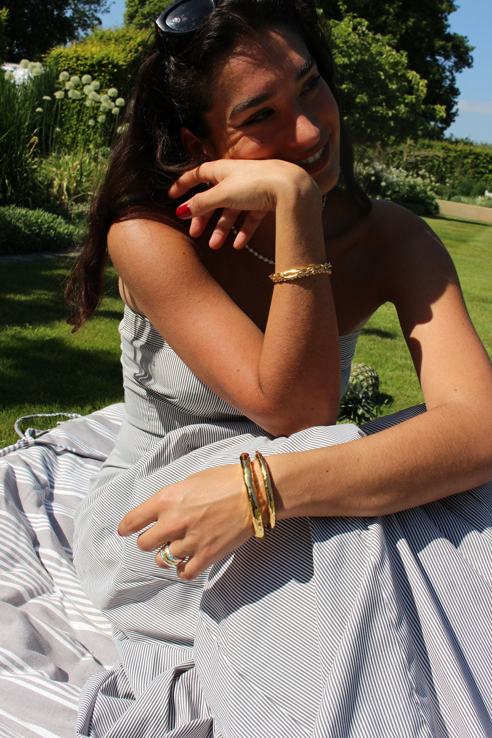 Gold Doughnut Bangle Set