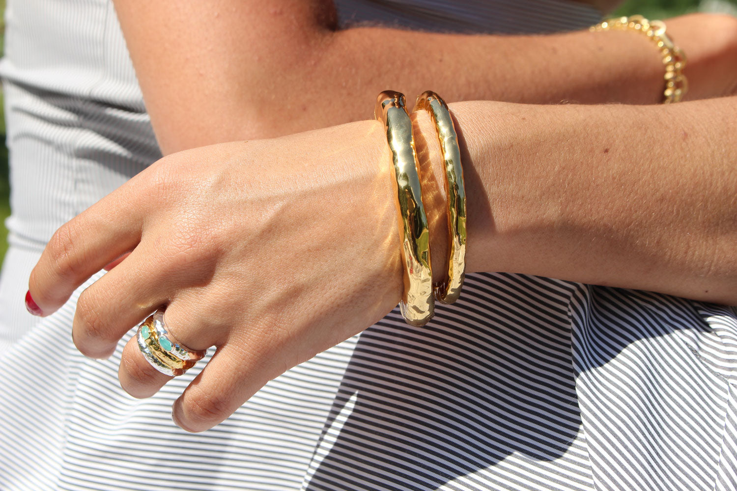 Gold Doughnut Bangle Set