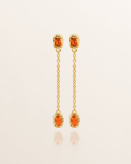 Colourburst Drop Earrings - Orange