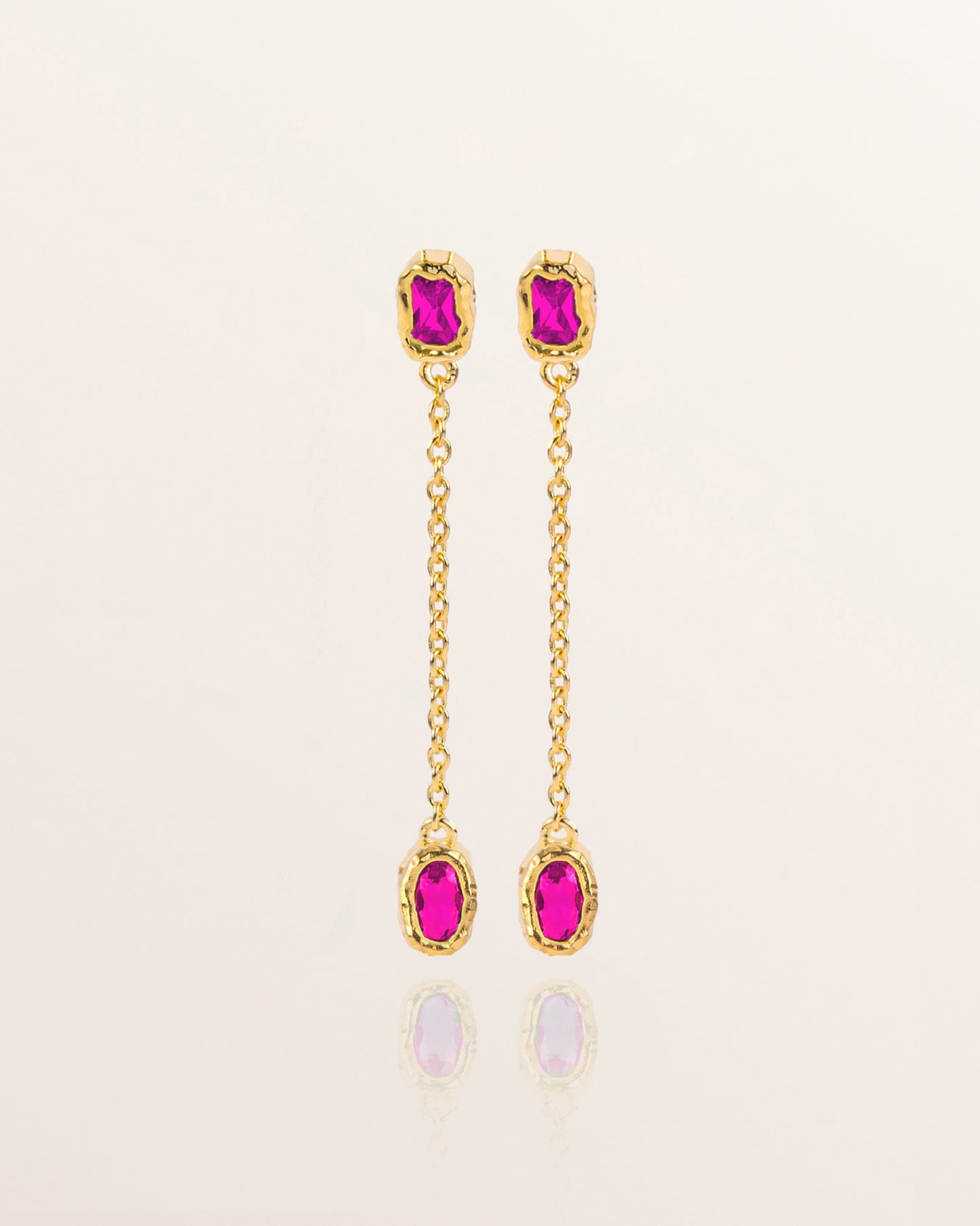 Colourburst Drop Earrings - Magenta