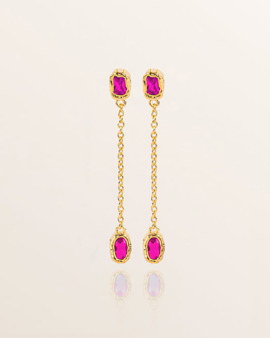 Colourburst Drop Earrings - Magenta