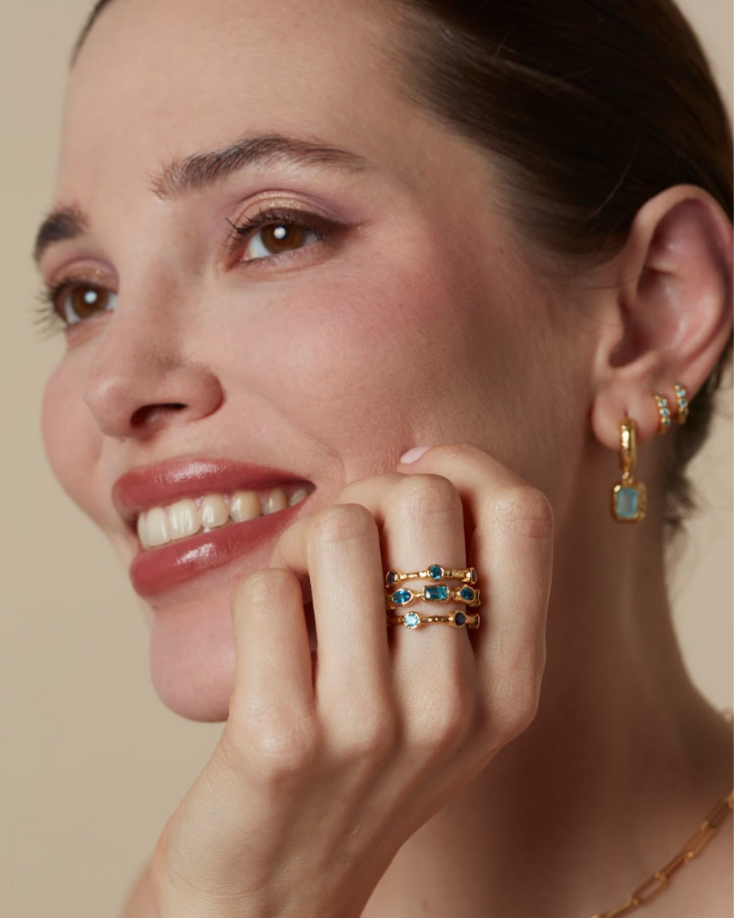 Stacking Ring Bundle - Aqua