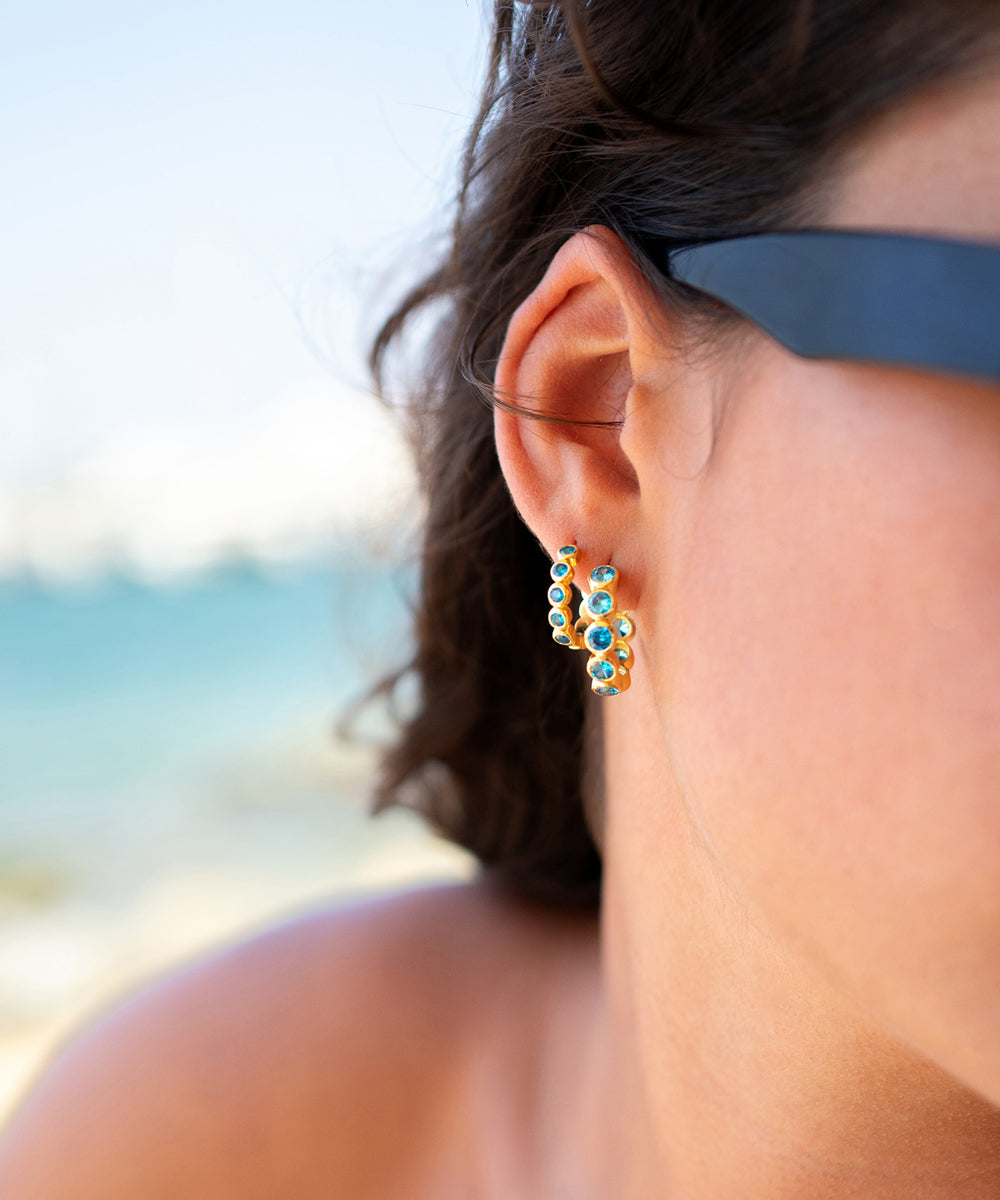 Aurora Earrings - Blue Topaz