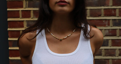 Pearl Necklace with Gold Nuggets