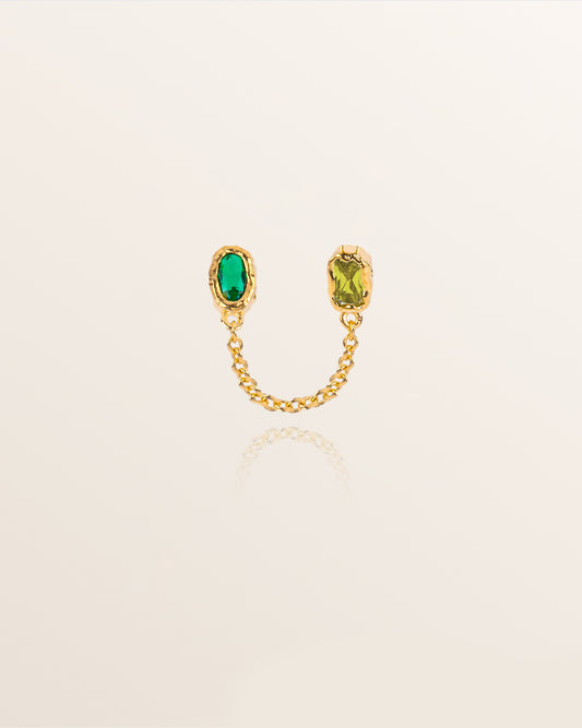 Colourburst Stud Earring - Green and Peridot