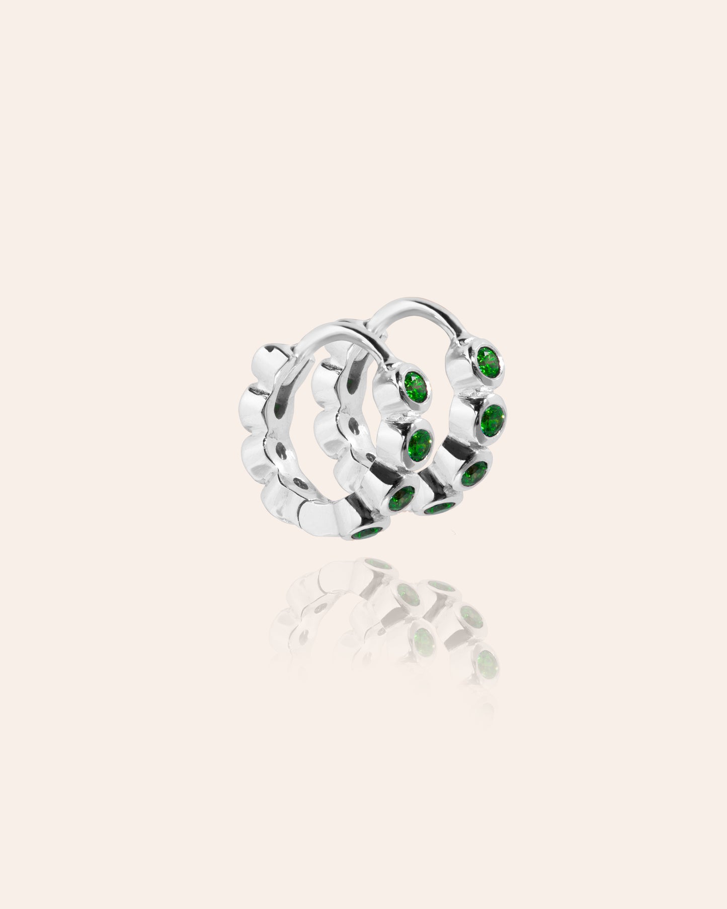 Halo Hoops - Green Silver