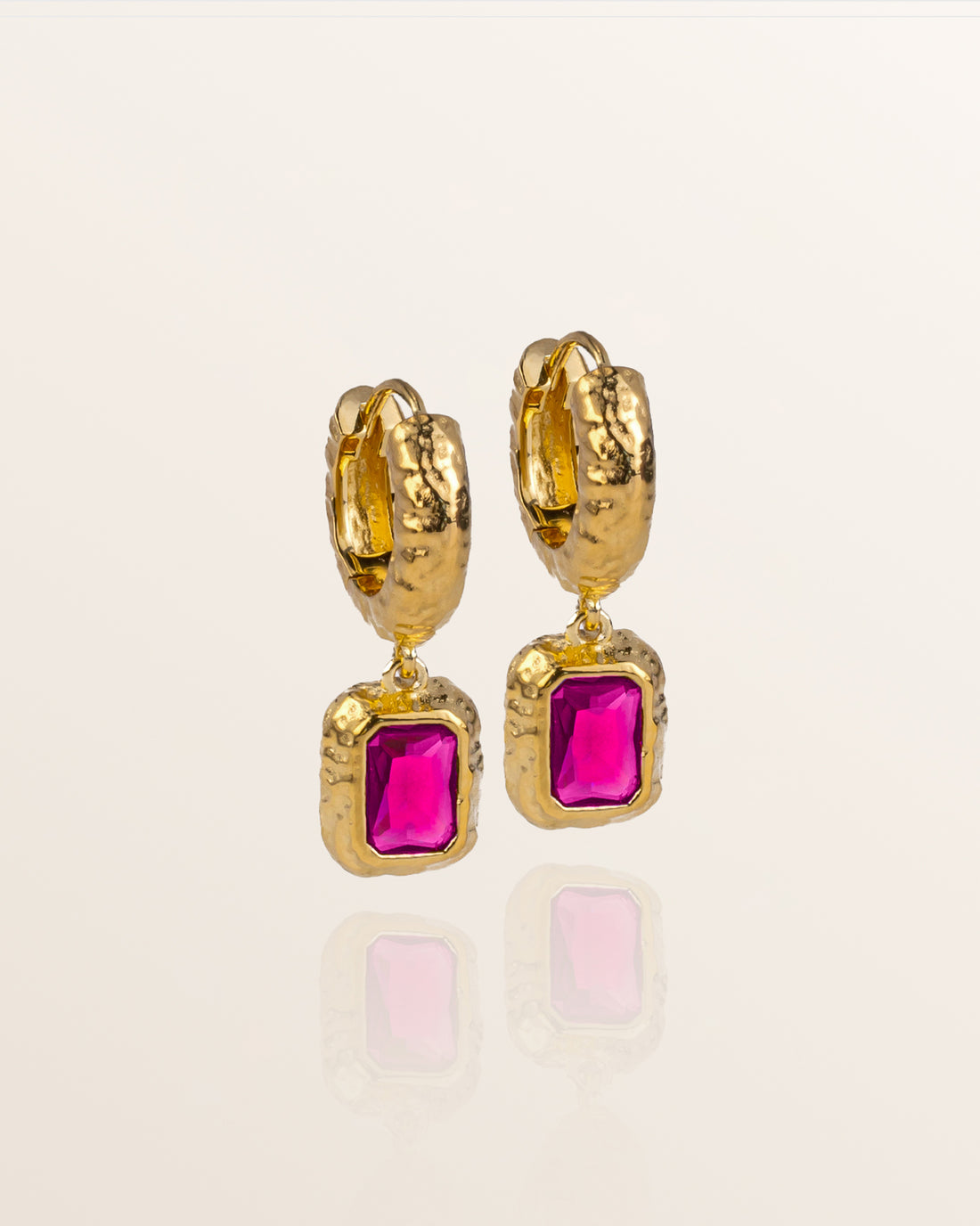 Luna Earrings - Magenta