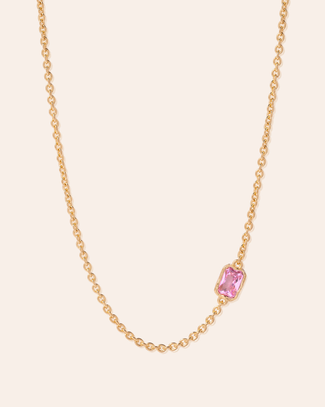 Lopsided Gemstone Necklace - Rose