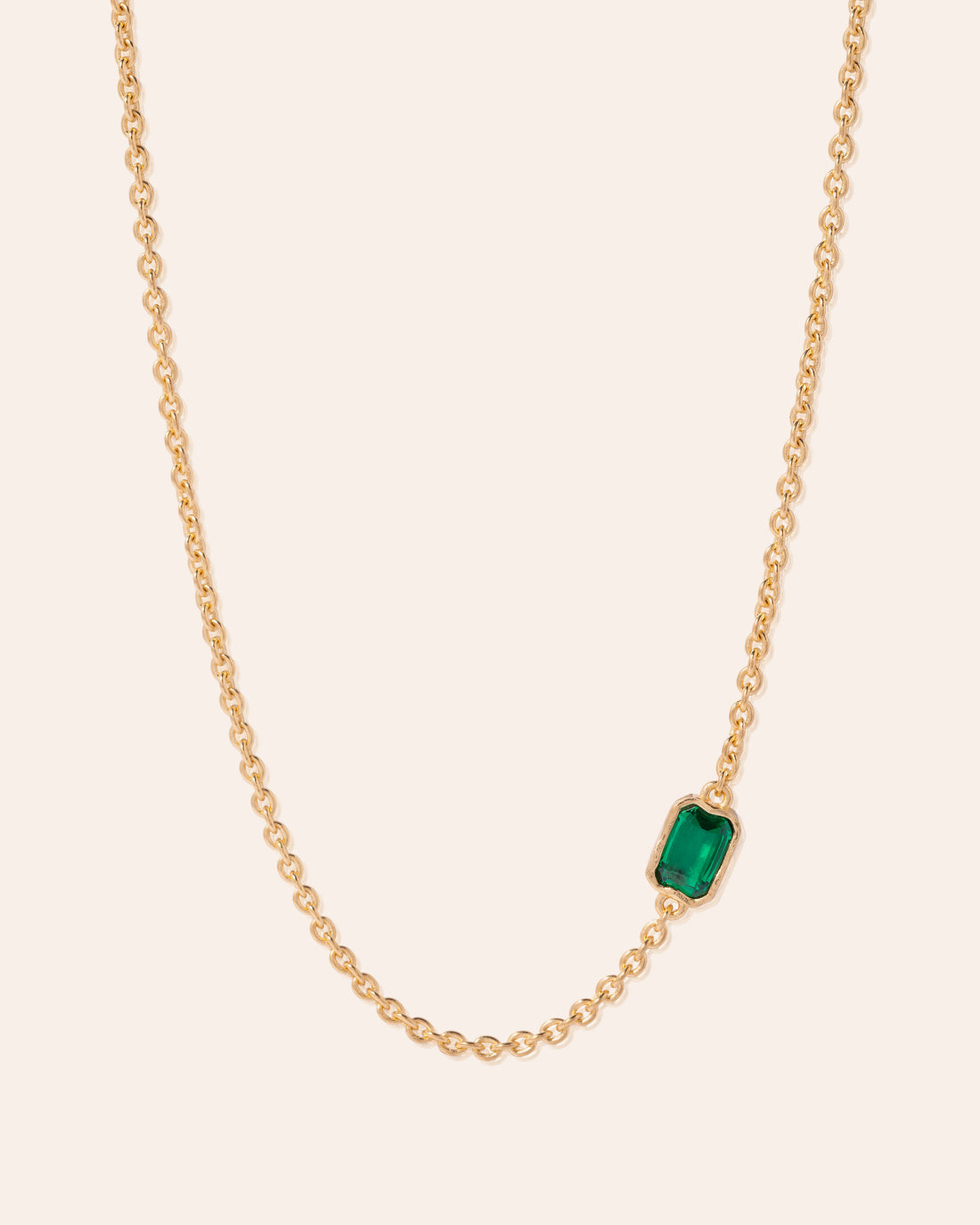 Lopsided Gemstone Necklace - Green