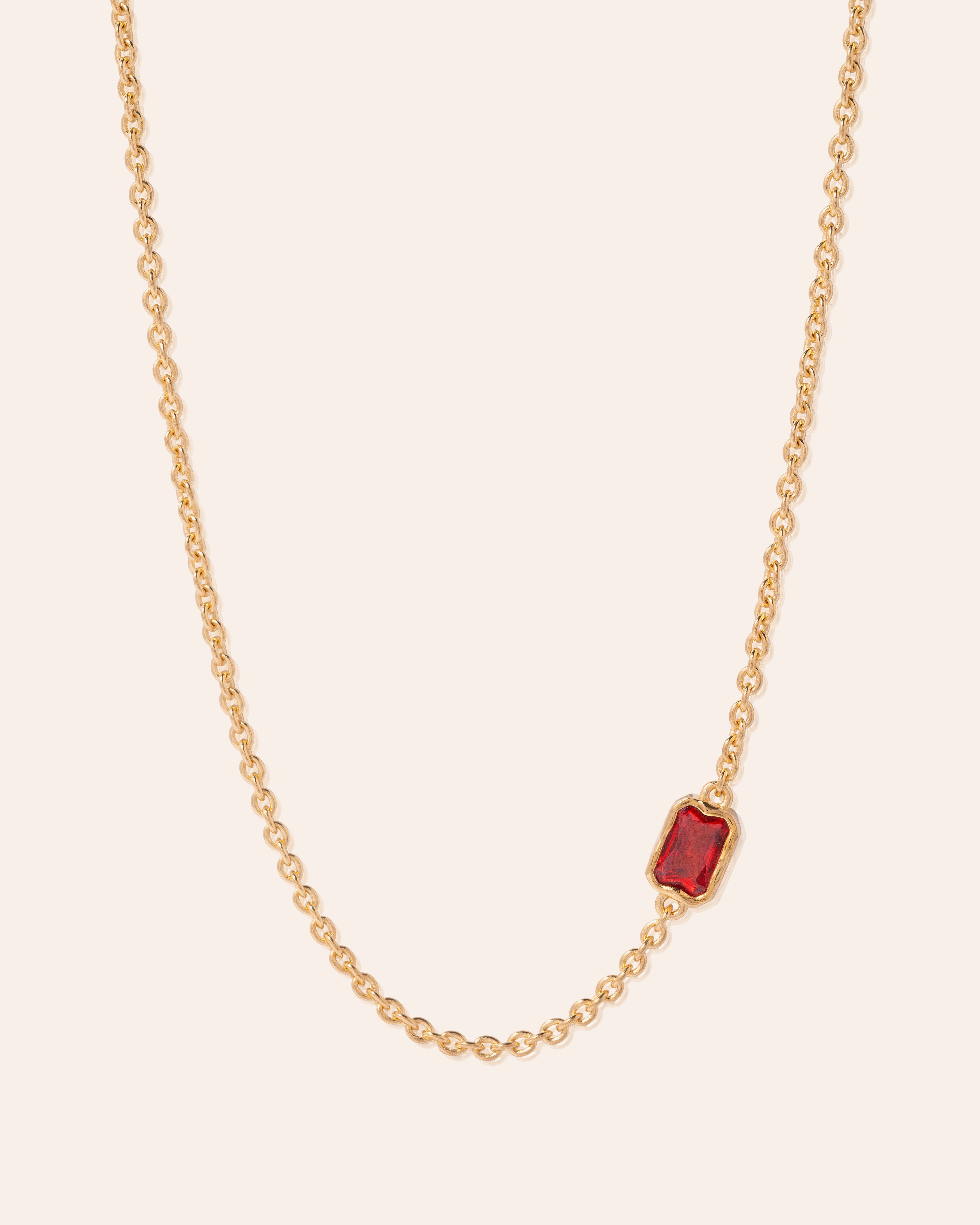 Lopsided Gemstone Necklace - Orange