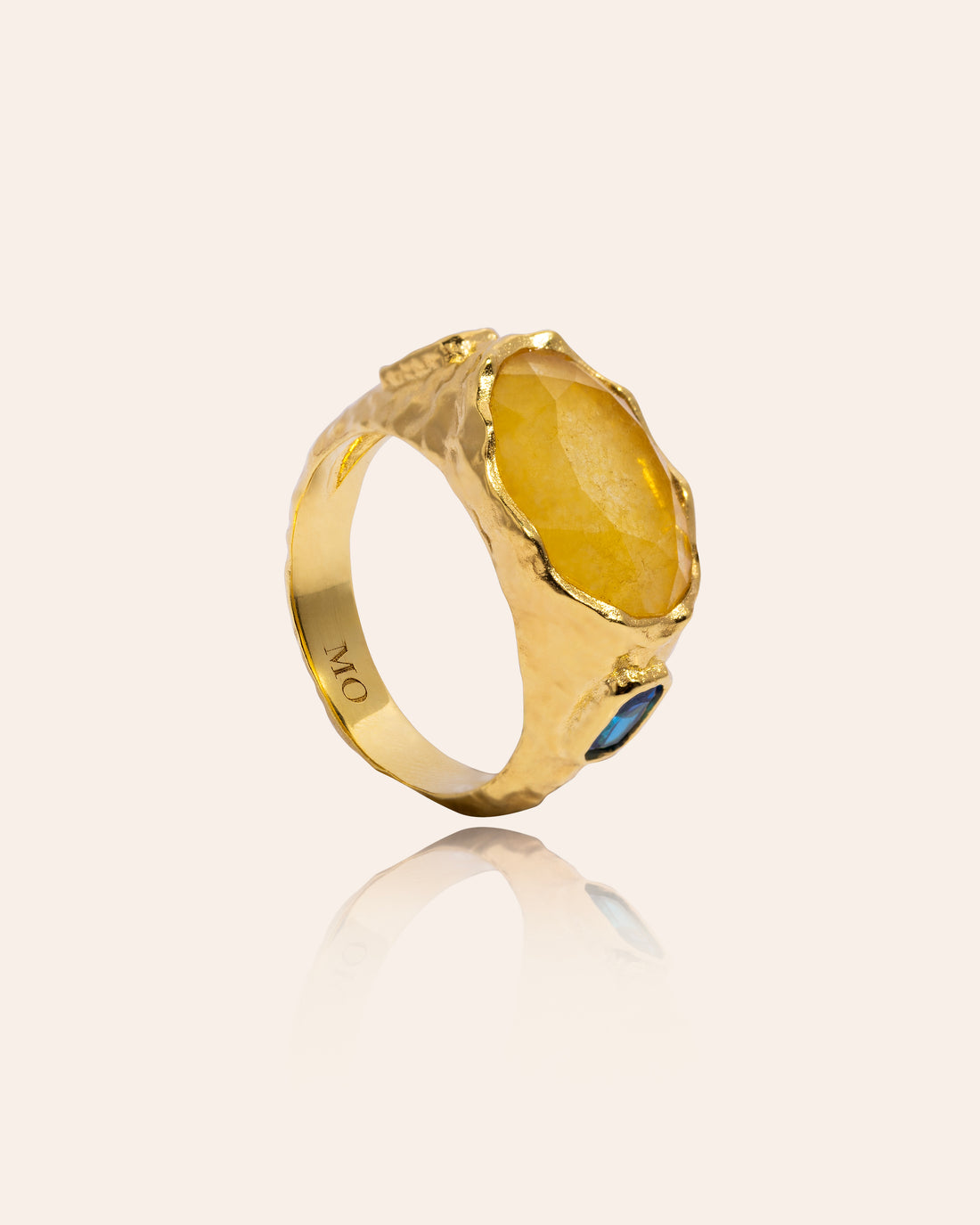 Cosmic Gemstone Ring - Yellow Quartz