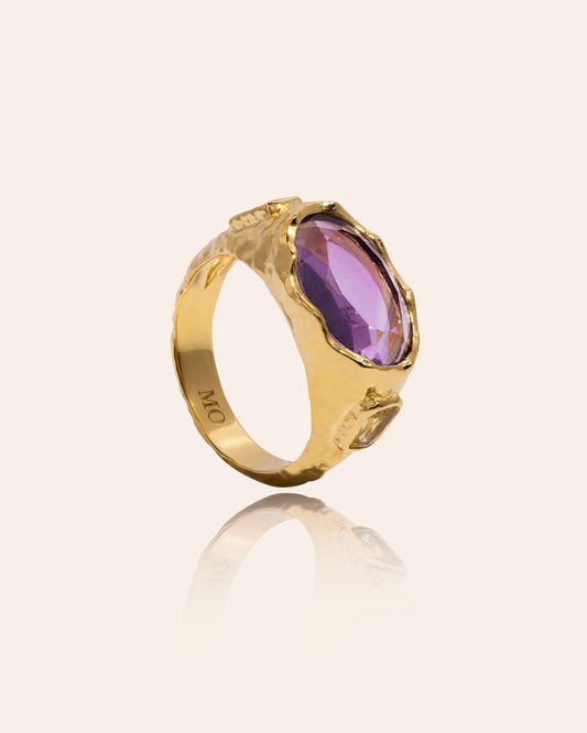 Cosmic Gemstone Ring - Purple Amethyst