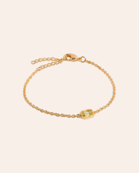 Lopsided Gemstone Bracelet - Peridot