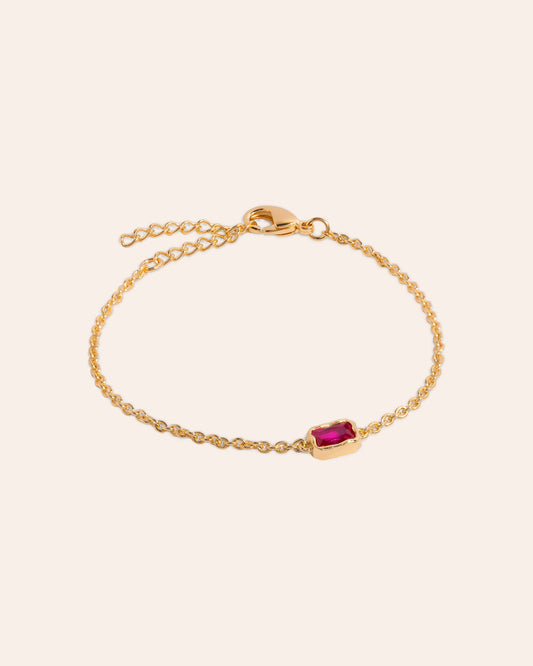 Lopsided Gemstone Bracelet - Magenta