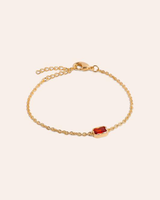 Lopsided Gemstone Bracelet - Orange