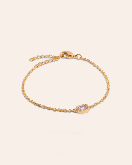 Lopsided Gemstone Bracelet - White