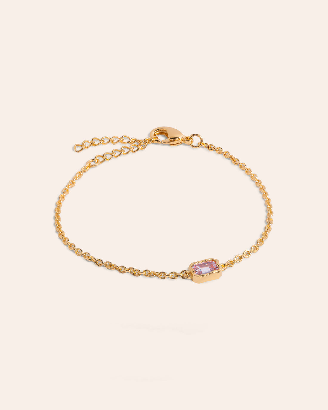 Lopsided Gemstone Bracelet - Rose