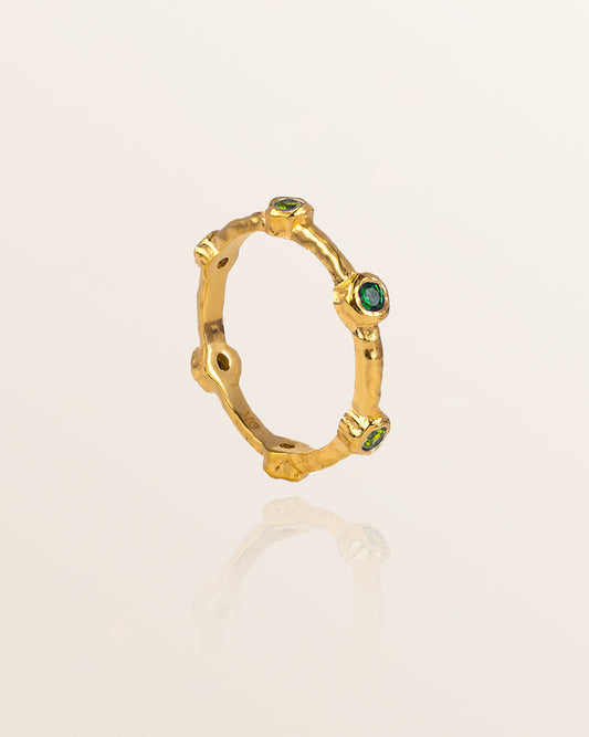 Rainbow Ring - Green and Peridot