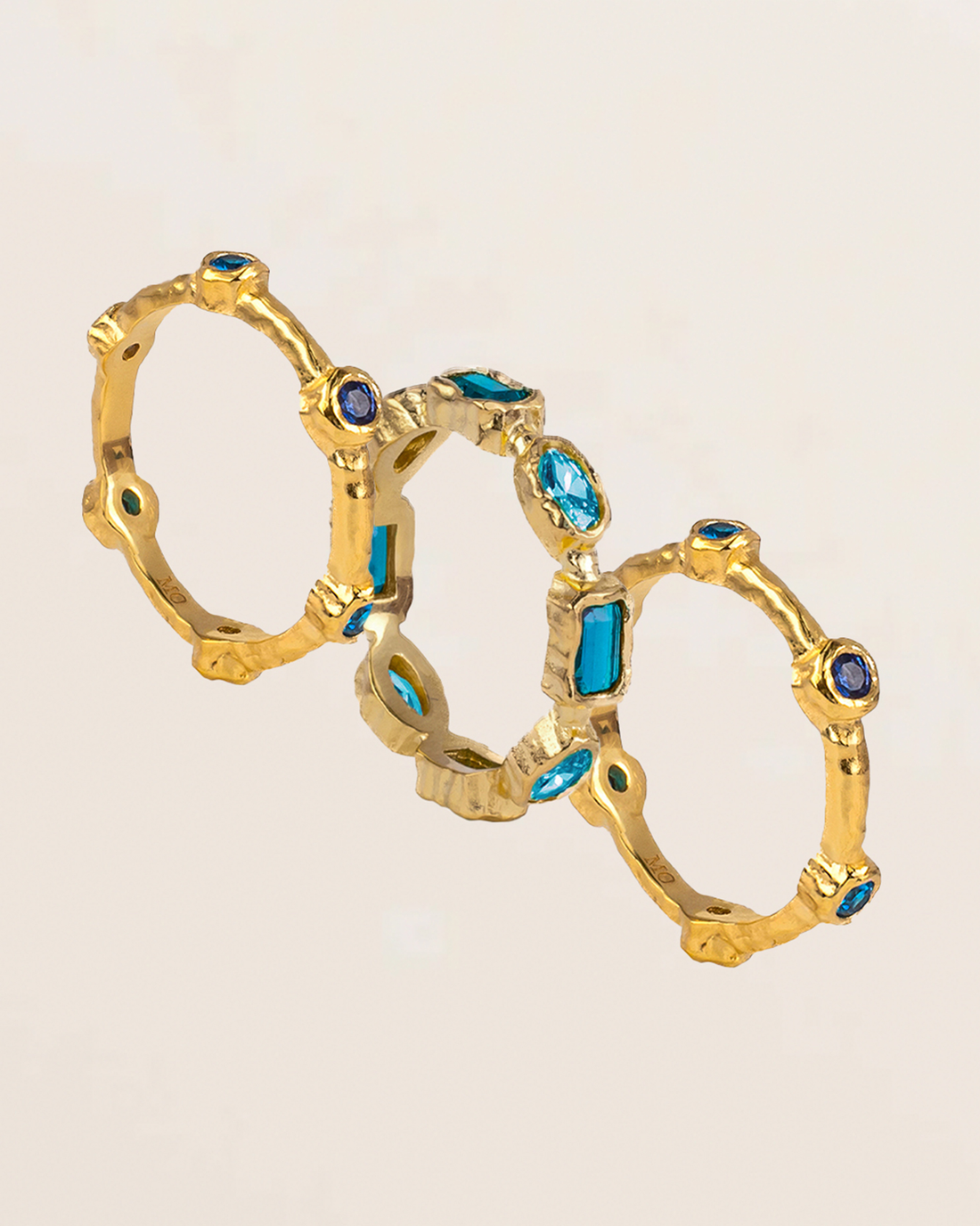Stacking Ring Bundle - Aqua