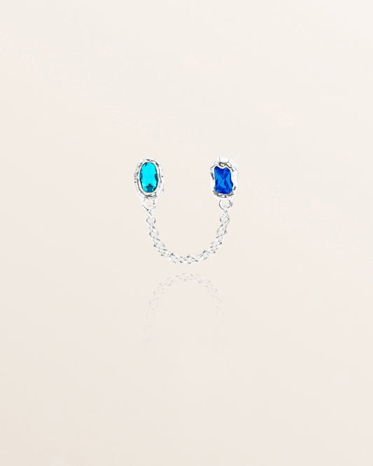 Colourburst Studs Topaz & Sapphire, Silver