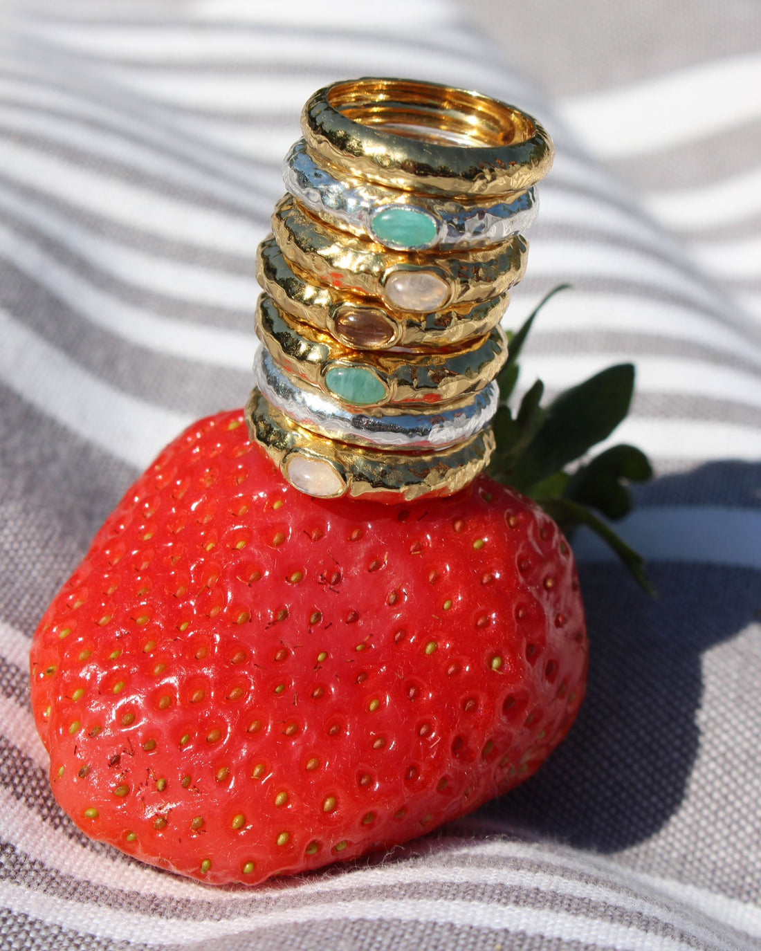 Gemstone Doughnut Ring