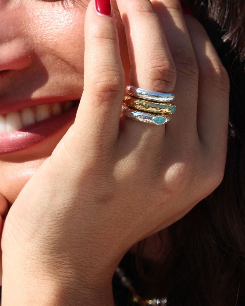 Gemstone Doughnut Ring
