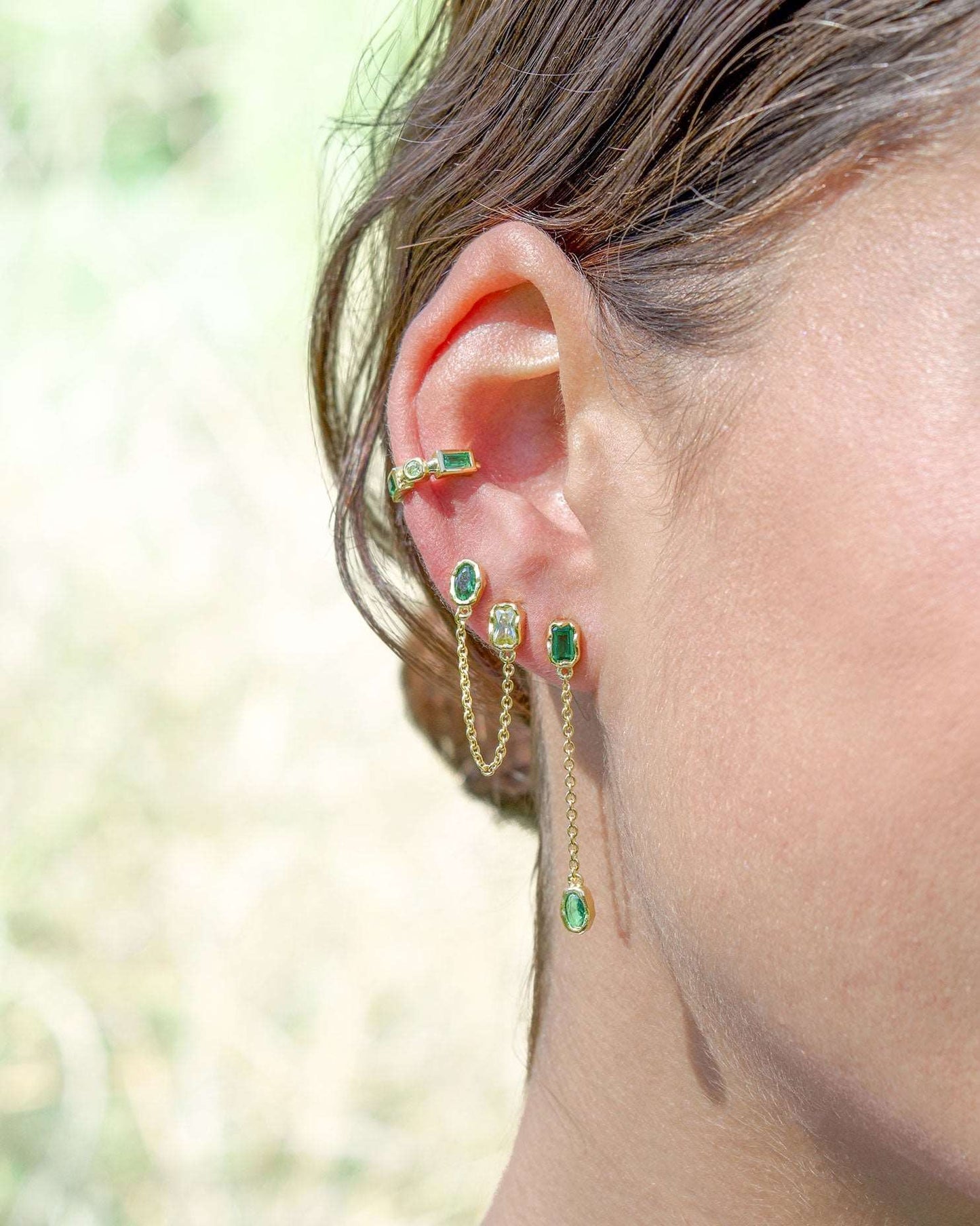 Colourburst Stud Earring - Green and Peridot