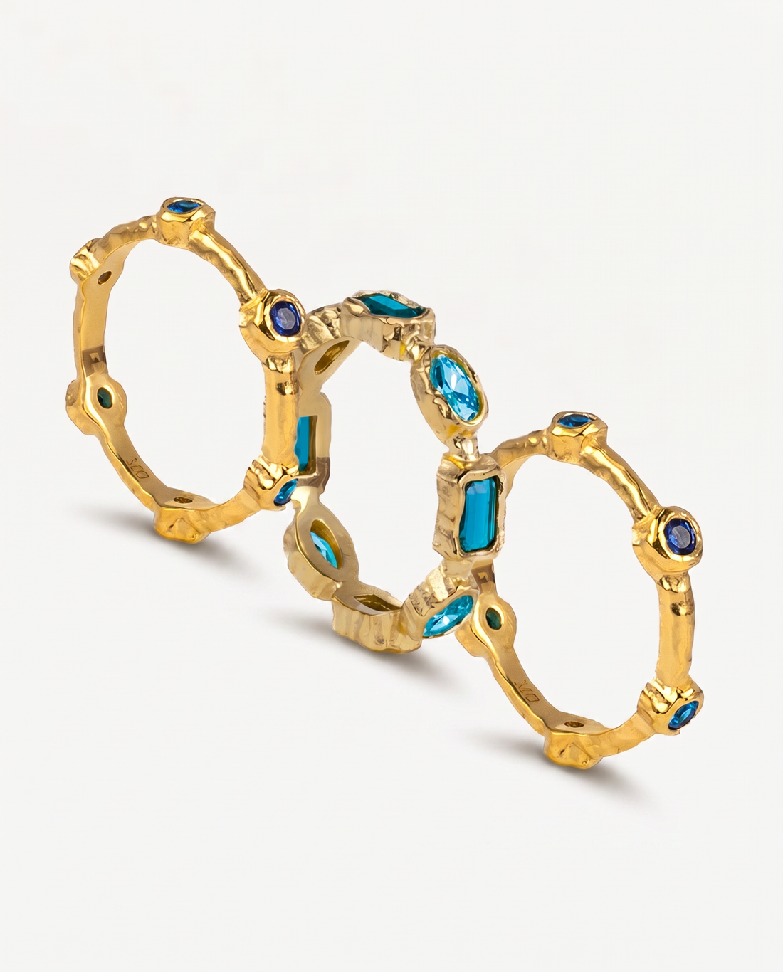Stacking Ring Bundle - Aqua