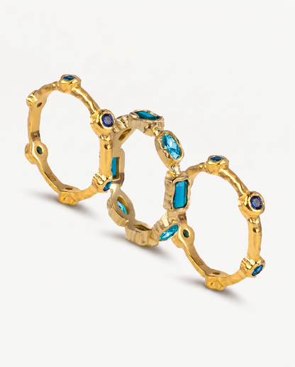 Stacking Ring Bundle - Aqua