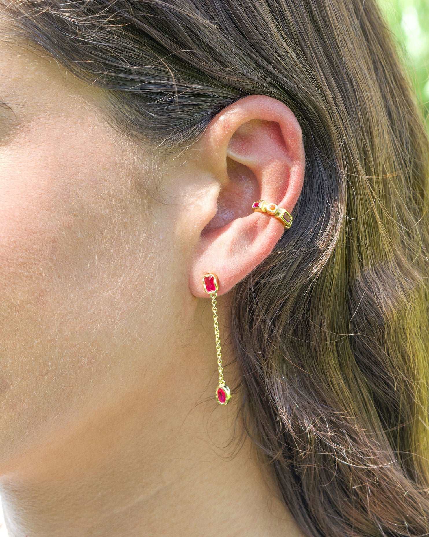 Colourburst Drop Earrings - Magenta