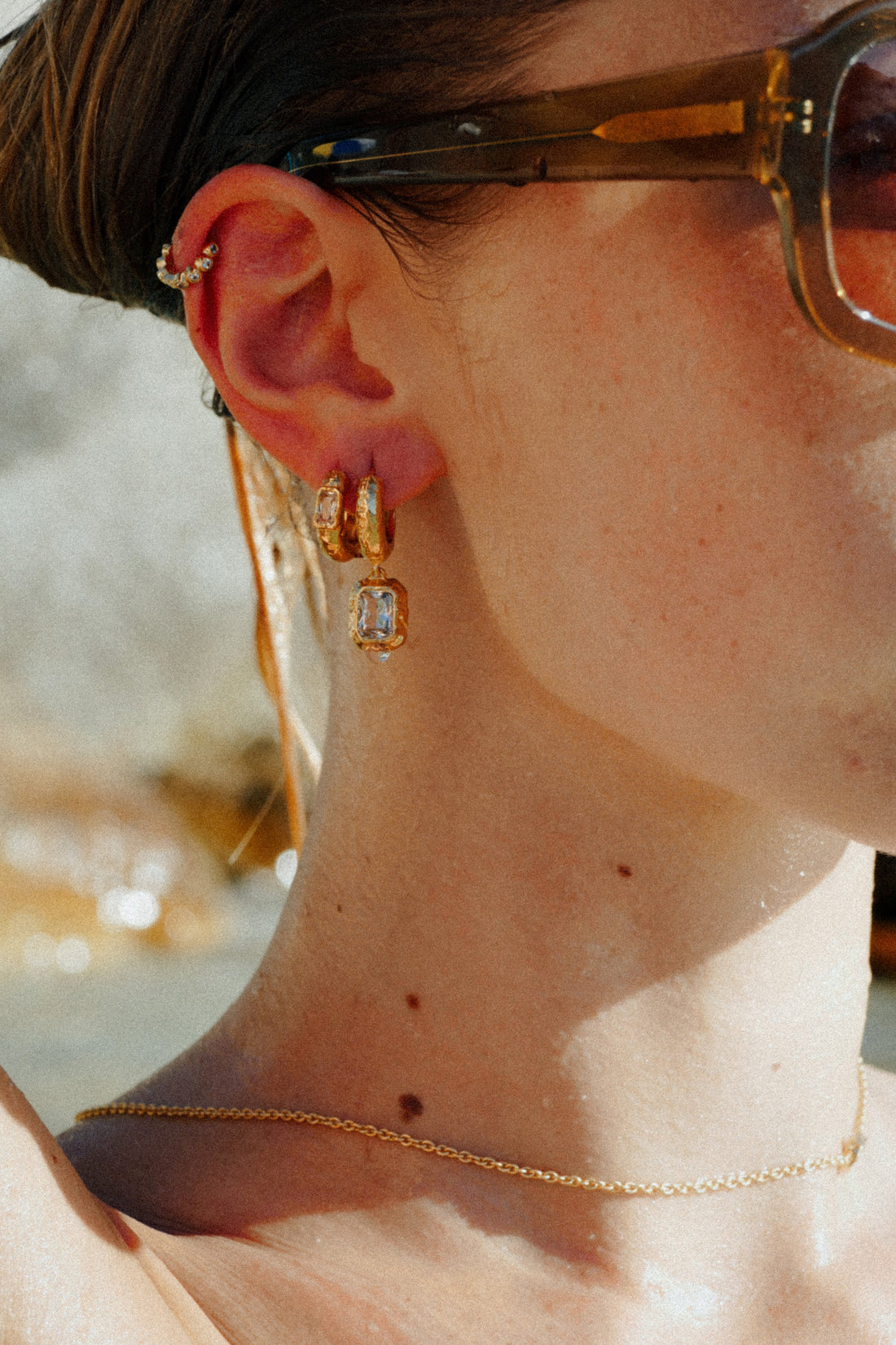 small gold huggie hoops